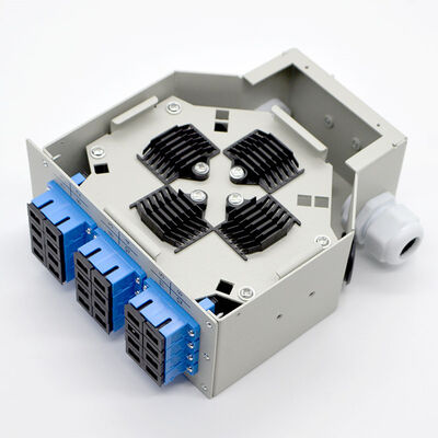 24 fiber Din-Ray Fiber Optik Sonlandırma Kutusu Soğuk Rulo Çelik 12 Bağlantı Noktalı Sc Dubleks