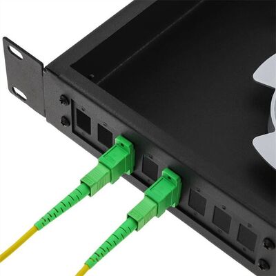Sabit Raf Montajlı ODF Fiber Optik Bağlantı Paneli Adaptör panelli 1U 12 Bağlantı Noktası