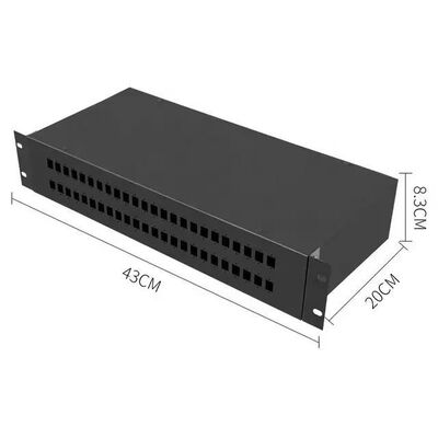 2U Fiber Optik Dağıtım Paneli Kutusu Muhafazası Raf Montajlı Fc Adaptörü