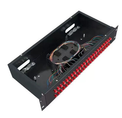 2U Fiber Optik Dağıtım Paneli Kutusu Muhafazası Raf Montajlı Fc Adaptörü