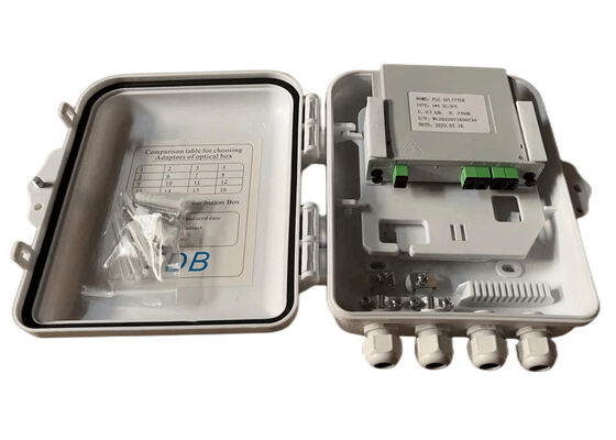 SC 1x8 PLC Fiber Optik Bölücü Kutusu IP65 12 Çekirdek Duvara Monte
