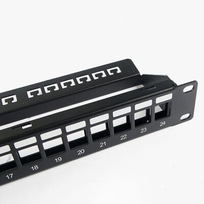 Boş Ağ Bağlantı Paneli Korumasız RJ45 24 Bağlantı Noktalı 1U Bağlantı Paneli