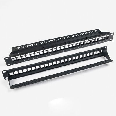 Boş Ağ Bağlantı Paneli Korumasız RJ45 24 Bağlantı Noktalı 1U Bağlantı Paneli