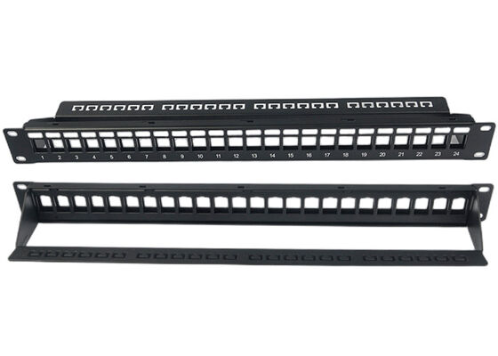 Boş Ağ Bağlantı Paneli Korumasız RJ45 24 Bağlantı Noktalı 1U Bağlantı Paneli
