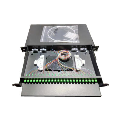 24C FC APC Fiber Count Optical Patch Panel G652D / G657A1 Fiber için