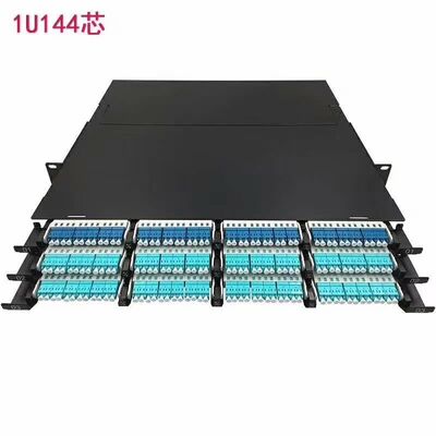 1U 144 çekirdekler MTP MPO -LC Patch panel ODF Şasi kabı 12 kaset için kaydırıcı tip