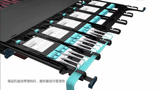 1U 144 çekirdekler MTP MPO -LC Patch panel ODF Şasi kabı 12 kaset için kaydırıcı tip