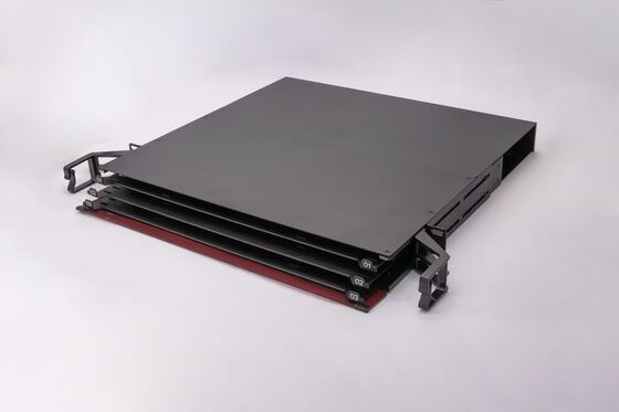 1U 144 çekirdekler MTP MPO -LC Patch panel ODF Şasi kabı 12 kaset için kaydırıcı tip