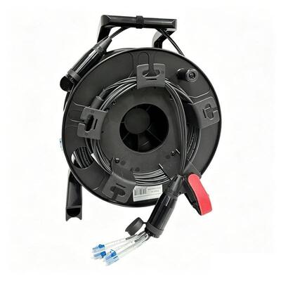 150M Tac Fiber TPU Zırhlı Taktik Fiber Tek Modlu 4/6/8/12 Damarlı Kablo Makara üzerinde SC LC ST Konnektörlü Canlı Yayın İçin