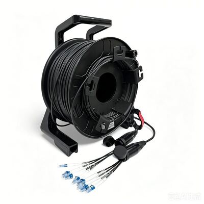 150M Tac Fiber TPU Zırhlı Taktik Fiber Tek Modlu 4/6/8/12 Damarlı Kablo Makara üzerinde SC LC ST Konnektörlü Canlı Yayın İçin